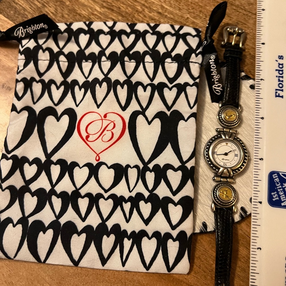 Brighton Gold& Silver tone with black leather band